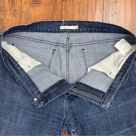 Levi's 505 Straight Leg Dark Blue Jeans Women's Size 34x30 Red Tab. - Picture 5 of 13